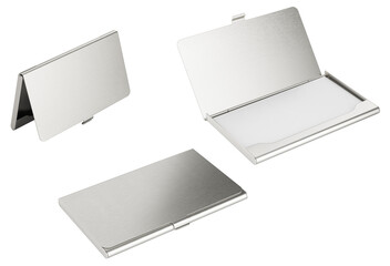 Aluminum Business Card Holder — Sleek Metal Wallet Mockup for Branding and Product Presentation