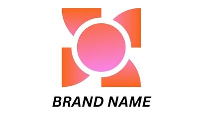 Modern Abstract Logo Design Template – Gradient Circle with Geometric Shapes Modern and minimal abstract logo design template featuring a gradient circle combined with smooth geometric shapes, creatin