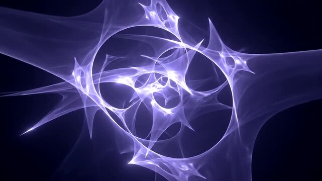 Abstract fractal design with luminous purple patterns on a dark background
