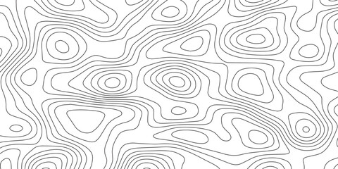 Fototapeta premium Abstract Black and White Topographic Contour Lines Seamless Pattern.