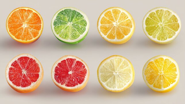Vibrant citrus slices burst with freshness, perfect for healthy lifestyle and food branding