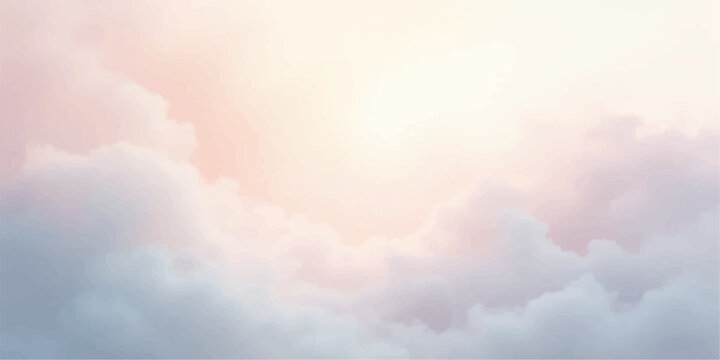 Soft pastel hues of sunrise clouds creating a dreamy and serene sky backdrop