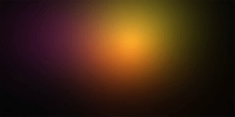 Abstract glowing gradient of warm colors like orange yellow and purple against a dark background