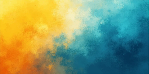 Abstract watercolor texture with vibrant yellow and deep blue blending into a soft gradient effect