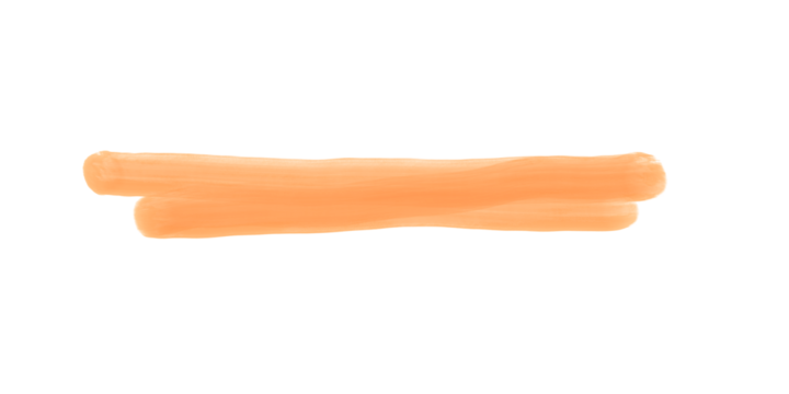 Orange marker line transparent background isolated 