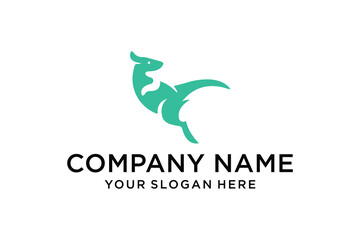 simple abstract kangaroo look back logo icon symbol design template illustration inspiration