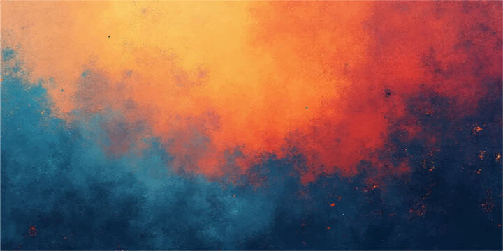 Abstract textured background with vibrant orange and deep blue colors in a painterly pixelated style