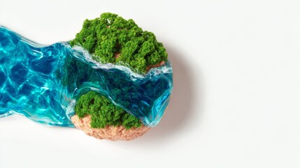 Save the future of planet earth a lush globe amidst water nature art environment aerial view conservation concept
