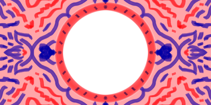 round frame made of colorful paper