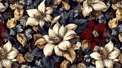 Floral pattern design elements