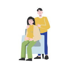 Family Support Vector Illustration Which can easily edit or modify