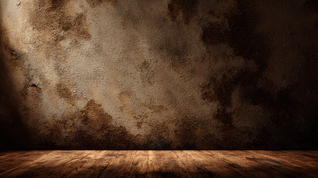 interior wall, brown sugar dark chocolate hade, antique old grunge concrete texture, living room background, grainy sand surface wallpaper Stock Illustration