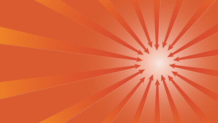 赤い矢印が中心に集まる放射背景素材｜集中・統合・データ・ビジネス・テクノロジー