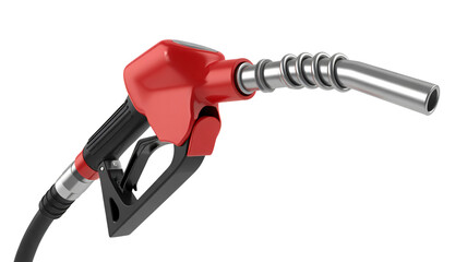 Modern red gas pump nozzle, perfect for energy, fuel, and automotive concepts, ideal for commercial use and design projects