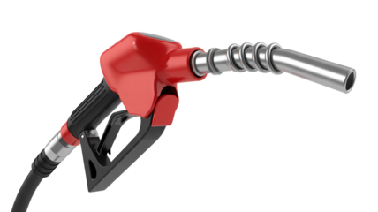 Modern red gas pump nozzle, perfect for energy, fuel, and automotive concepts, ideal for commercial use and design projects