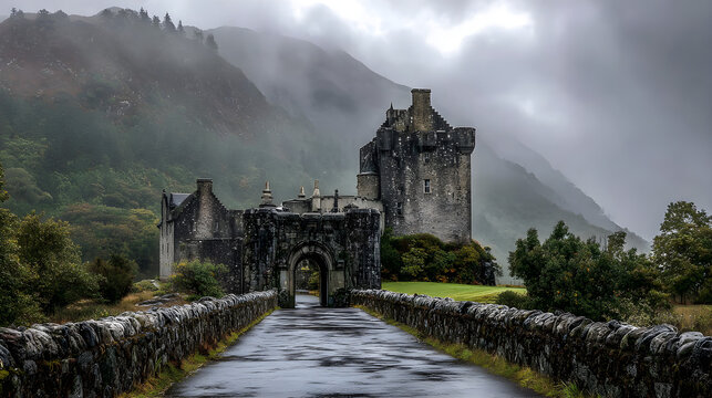 Eilean Donan Castle in Scotland: a breathtaking view of the iconic stone fortress