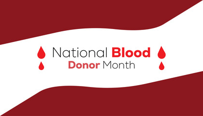 Vector illustration on the theme of National Blood Donor month observed each year during January. banner, Holiday, poster, card and background design.