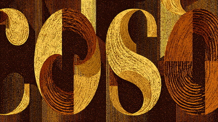 Text graphic golden brown color scheme design