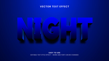 night editable text effect 3d
