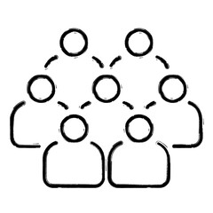 board of directors icon, brush strokes, vector illustration on white background.