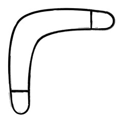 boomerang icon, brush strokes, vector illustration on white background.