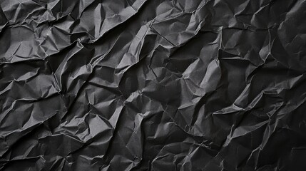 Obraz premium Black crumpled paper background showing texture and depth for design purposes in various creative projects