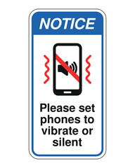 Silent Mode Phone Reminder Sign for Public Spaces – High-Quality Vectorial Stock Image