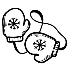 Illustration gloves doodle cute