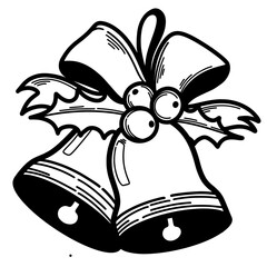 illustration bell bow doodle cute