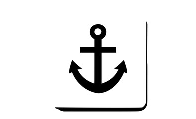 a simple black anchor icon on a white square buttonanchor, black, icon, square, symbol, white 
