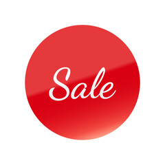光沢のあるアイコン_Sale_Dancing Script font_丸型_RED