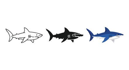 Vector silhouette of a shark flying in the sky like a business aircraft