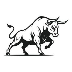 black bull vector illustration