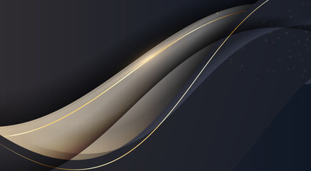 Luxury Abstract Background with Golden Lines and Shapes
