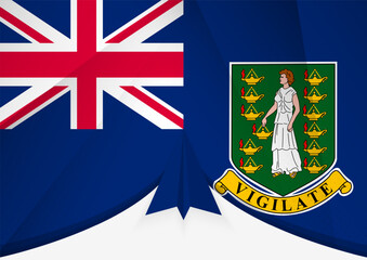 Fototapeta premium British Virgin Islands Flag with Abstract Paper Airplane Design, National Flag in a geometric folded paper style.