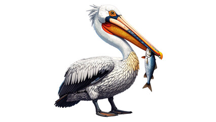 Wild pelican with its distinctive long beak and white feathers
