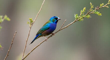 Obraz premium Male Indigo Bunting (Passerina cyanea