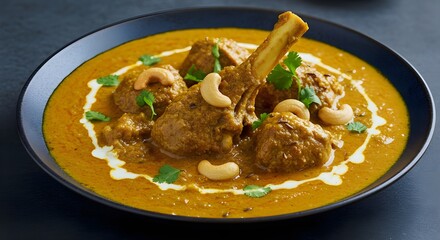 Delicious beef curry in a plate isolated