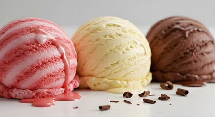 Delicious ice cream explosion, ice cream with nuts. Taste explosion