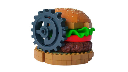 Three sweet gears isolated on a white background resemble an engineering dessert cookie