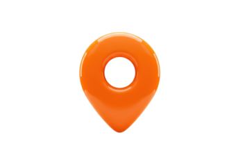 Isolated Shiny Orange Location Pin Icon Symbol for Maps and Navigation Sign Symbolizes Spot