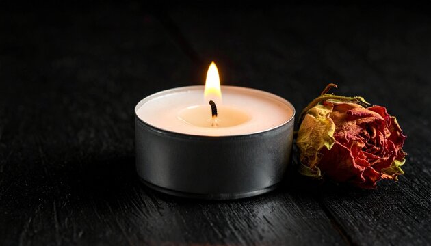 burning candle on a dark background