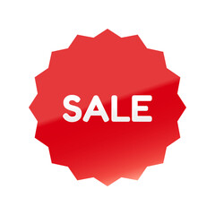 光沢のあるアイコン_SALE_Fredoka font_浅めのギザギザ型_RED