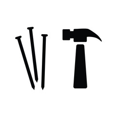 Nail and hammer icon