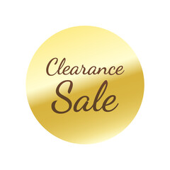 光沢のあるアイコン_Clearance Sale_Dancing Script font_丸型_GOLD