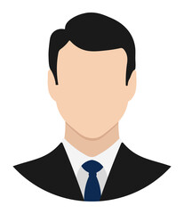office worker icon or man in suit with tie no background