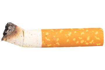 Cigarette Butt on White Background