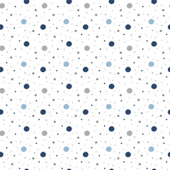 Scattered polka dots seamless pattern in soft blue tones for fabric, bedding, and wrap