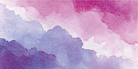 Vibrant watercolor mountain landscape abstract gradient texture in pink purple orange and blue tones watercolor brash texture set, Bright Colorful vector design 