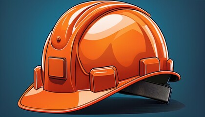 adobe illustrator artwork the construction helmet is orange head protection